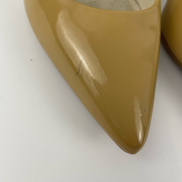 MICHAEL Michael Kors Patent Leather Pointed Toe Heel Pumps 6 Mustard - Picture 9 of 16